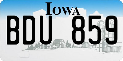 IA license plate BDU859
