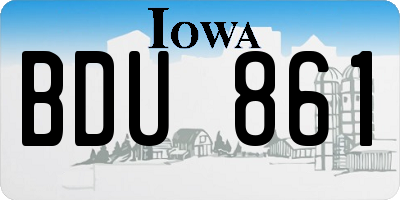 IA license plate BDU861