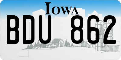 IA license plate BDU862