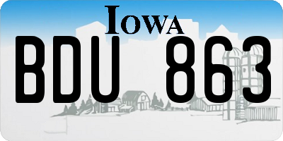 IA license plate BDU863