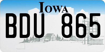 IA license plate BDU865