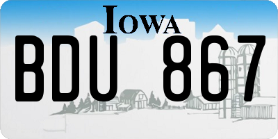 IA license plate BDU867