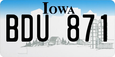 IA license plate BDU871