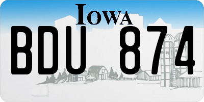 IA license plate BDU874
