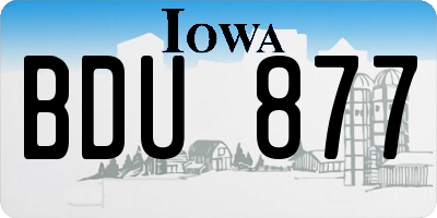 IA license plate BDU877