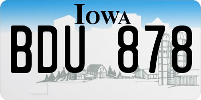 IA license plate BDU878
