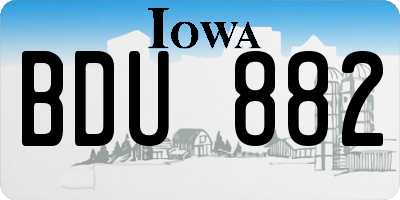 IA license plate BDU882