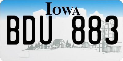 IA license plate BDU883