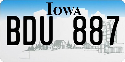 IA license plate BDU887