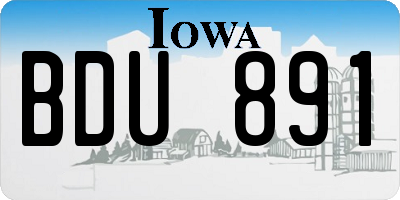IA license plate BDU891