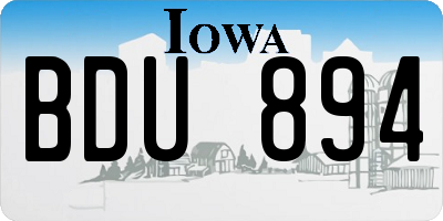 IA license plate BDU894
