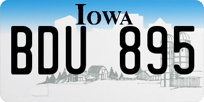 IA license plate BDU895