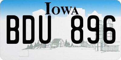 IA license plate BDU896