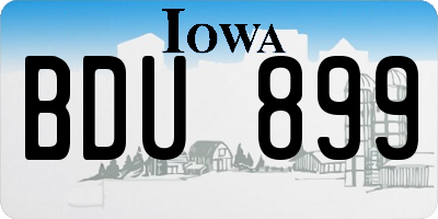 IA license plate BDU899