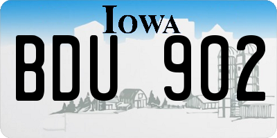IA license plate BDU902
