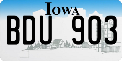 IA license plate BDU903