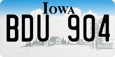 IA license plate BDU904