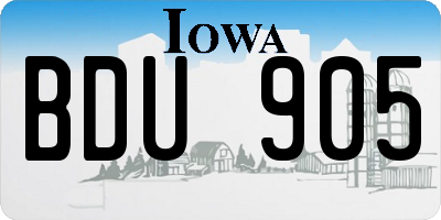 IA license plate BDU905