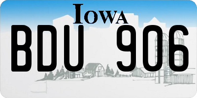 IA license plate BDU906