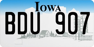 IA license plate BDU907