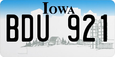 IA license plate BDU921