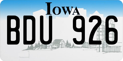 IA license plate BDU926