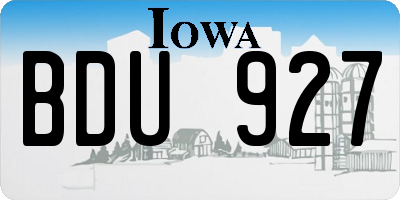 IA license plate BDU927