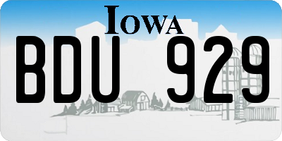 IA license plate BDU929