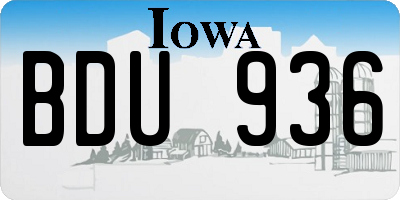 IA license plate BDU936