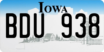 IA license plate BDU938