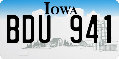 IA license plate BDU941