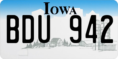 IA license plate BDU942