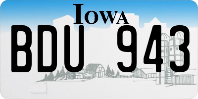 IA license plate BDU943