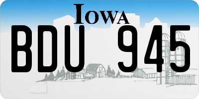 IA license plate BDU945