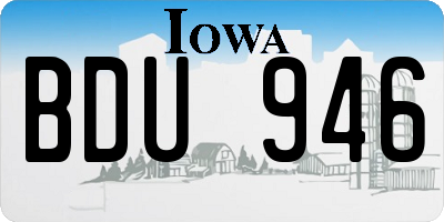 IA license plate BDU946
