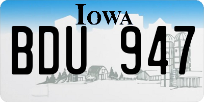 IA license plate BDU947