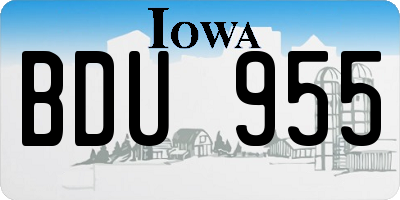 IA license plate BDU955