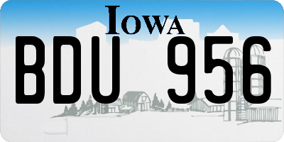 IA license plate BDU956