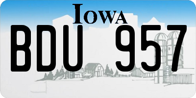 IA license plate BDU957