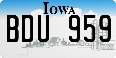 IA license plate BDU959