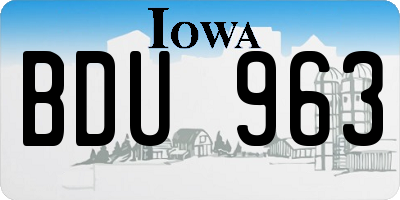 IA license plate BDU963