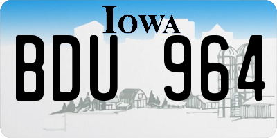 IA license plate BDU964