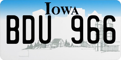IA license plate BDU966