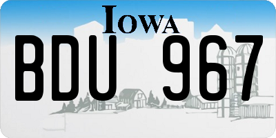 IA license plate BDU967