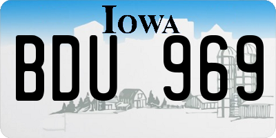 IA license plate BDU969