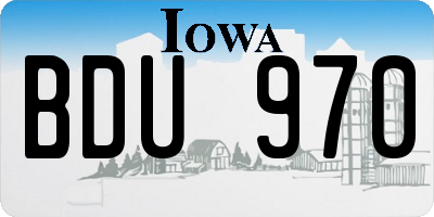 IA license plate BDU970