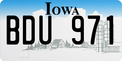 IA license plate BDU971