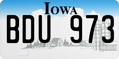 IA license plate BDU973
