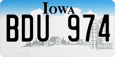 IA license plate BDU974
