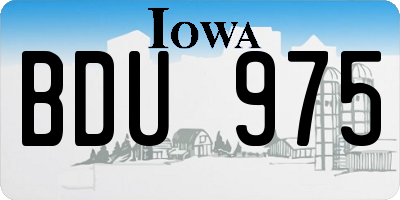 IA license plate BDU975